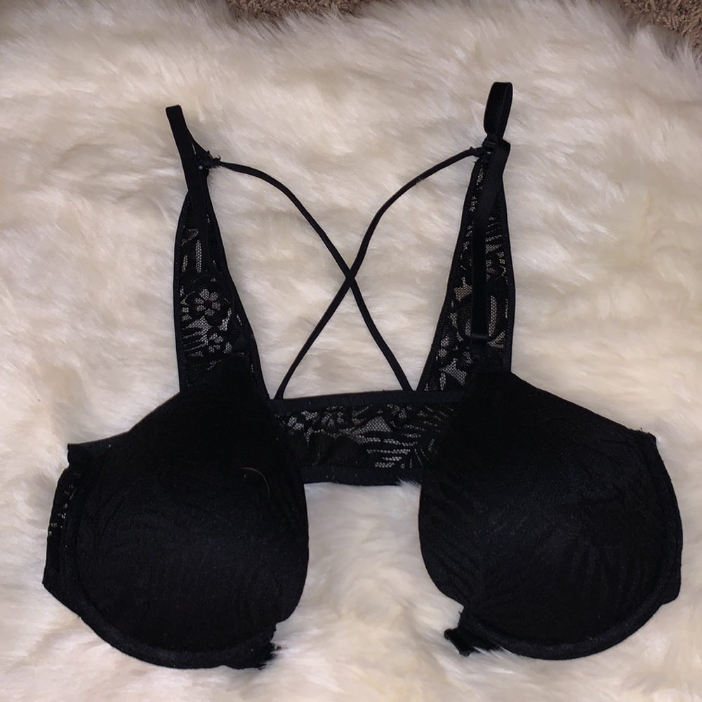 PINK Black Bra